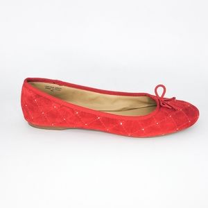 New Talbots Penelope Ballet Flats Red Suede